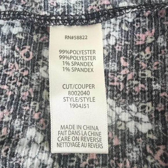 Max Studio Black Floral Wrap Midi Dress size S small new - Picture 6 of 12